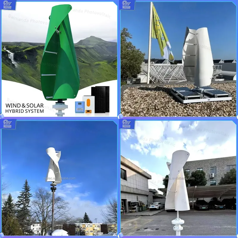 Wind Solar Hybrid Kit - ระบบกังหันลมพลังงานแสงอาทิตย์แบบไฮบริด 5kW 10kW แกนตั้งแบบเกลียว 12V 24V